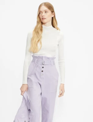 NUEVO Suéter Ted Baker Taralyn Cuello Alto en Blanco - 4 EE. UU. 10 #S4197 Foto 1 de 4