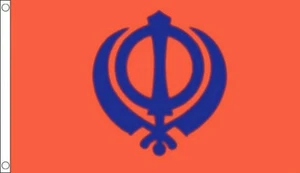 SIKH FLAG 5' x 3' Sikhs Religious Religion Flags India Indian Sikhism Khanda - Picture 1 of 1