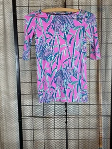 Lilly Pulitzer Mini Sophie Dress Girls Size Small 4-5 Pink Elephant Extra Lucky - Picture 1 of 5