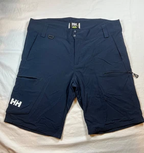 Helly Hansen Uomo 38 Pantaloncini Crewline Cargo Blu Navy Elasticizzato Cerniera 11" Barca - Foto 1 di 24