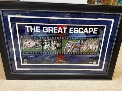 New York Giants ELI MANNING SIGNED Filmstrip Collage FRAMED PHOTO Steiner Holo - Image 1 of 3