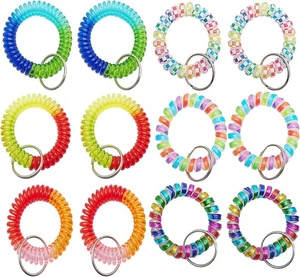 Llavero bobina muñeca 12 piezas, colorido elástico pulsera llave multicolor - Imagen 1 de 6