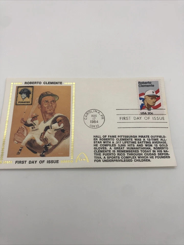 Roberto Clemente First Day Of Issue Gateway Cachet Postcard Envelope w/ Stamp - Image 1 of 1