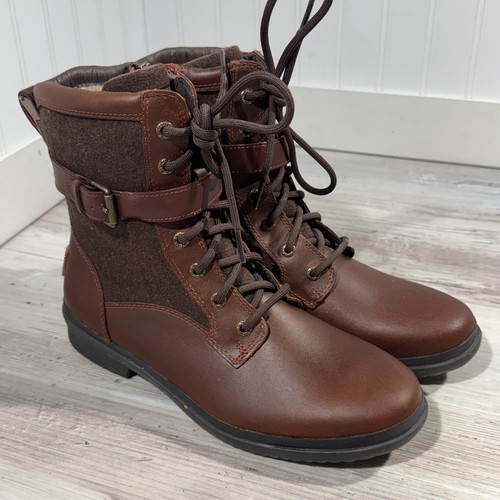 Stivali UGG Kesey donna taglia 9 pelle marrone shearling 1005264 usati in ottime condizioni