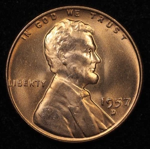 1957 D 💎GEM💎Brilliant UNC🔴RED🔴Lincoln Cent 🔎DDO-005🔍 (25-064) - Picture 1 of 9