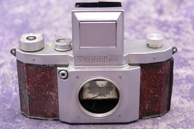 Cámara KW Praxisflex 35 mm M40 cuero marrón (mal estado) montaje de lente c.1948?  Foto 1 de 4