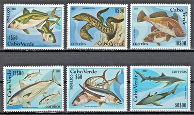 CAPE VERDE:1980 SC#410-15 MNH Mediterranean Fish AP3691 - Image 1 of 2