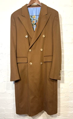 Gucci Men’s Cashmere Camel Topcoat 52 42US Alessandro Michele Design Worn Once! - Image 1 of 4