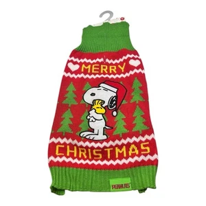 Peanuts Dog Apparel Merry Christmas Snoopy Sweater Size Large NEW - Picture 1 of 9