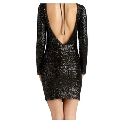 La Cite V-Back Sequin Mini Dress Black Medium - Image 1 of 4