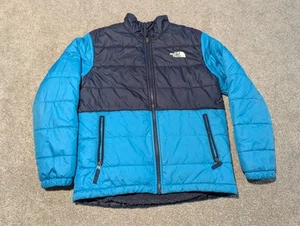 The North Face Jacket Boys XL Blue Puffer Reversible Coat  - Picture 1 of 14