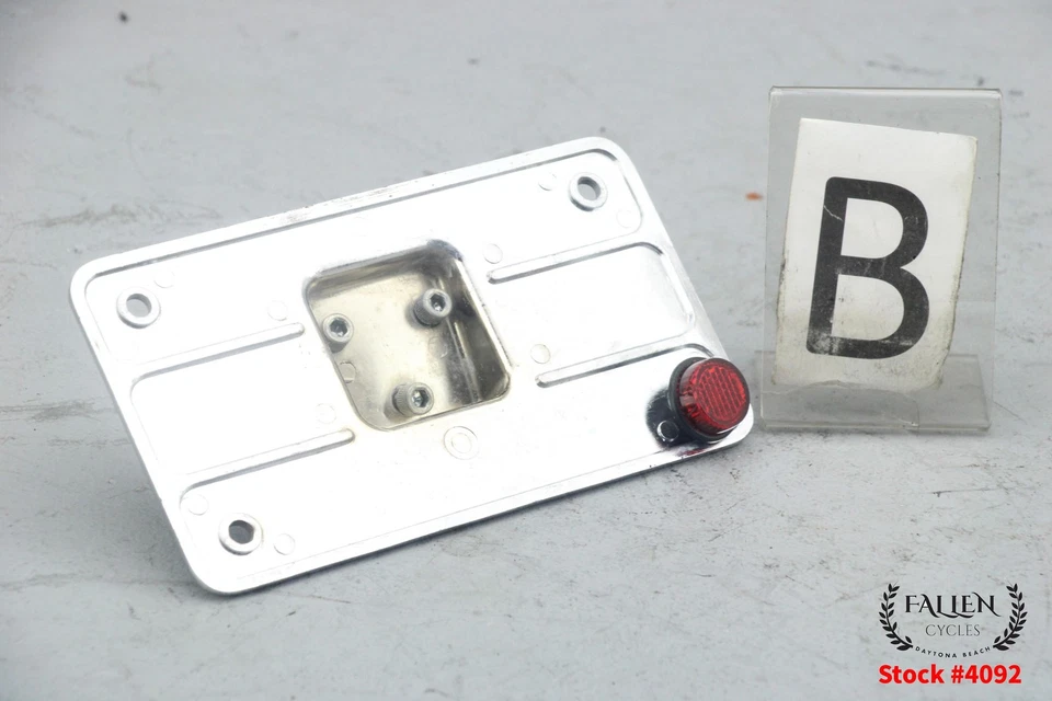 Harley Softail Fatboy 2001 matrícula etiqueta soporte de montaje cromo #4092 Foto 1 de 4