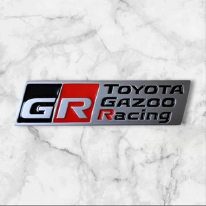 Toyota GR Gazoo Racing Fender Trunk Nameplate Emblem Badge Brushed Aluminum  - Foto 1 di 1