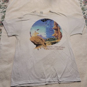 Vtg 1989 Anderson Bruford Wakeman Howe Tour YES Concert T-Shirt Roger Dean XL - Picture 1 of 10