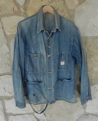 Chaqueta vaquera vintage SLEDGE'S trabajo tareas Tyler Texas alrededor de 1940 muy usada Foto 1 de 4