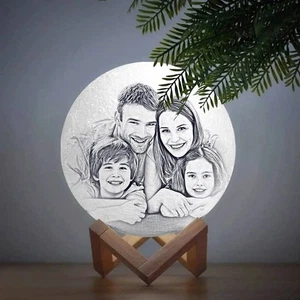 Personalisierte Lampe, Fotolampe, 3D Mondlampe mit Bild Foto personalisiert - Bild 1 von 10