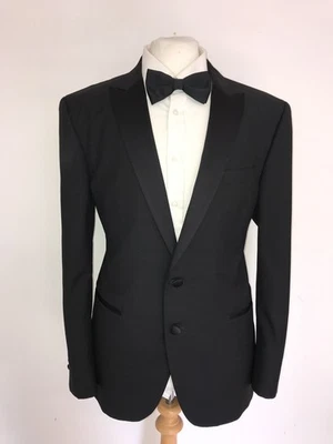 JAEGER - TRAJE DE CENA NEGRO LANA Y MOHAIR - 44 Reg - W38 L30 - HERMOSO ESMOQUIN Foto 1 de 4