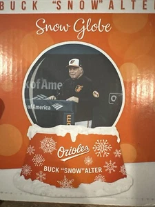 Buck "Snowalter" Showalter Snow Globe Baltimore Orioles SGA 2018 Nib - Picture 1 of 11