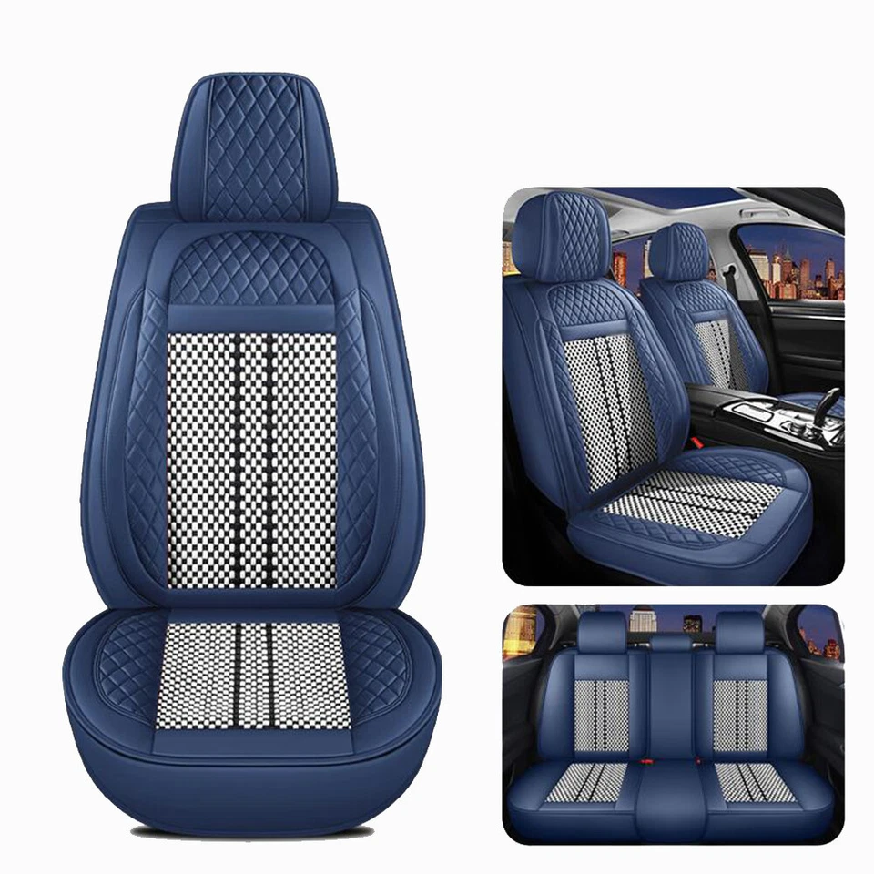 For NISSAN Seat Car Seat Covers Leather ICE SILK Breathable Front Rear Protector Foto 1 de 4