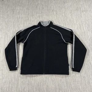 Kuhl Sweater Men’s M Black Marino Wool Gray Stripe Classic Fit Full Zip Up - Picture 1 of 12