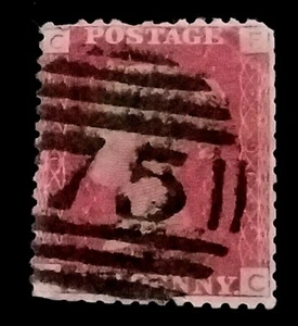 GB QV Penny Rojo 1858-79 1d Cartas FC PR339 Correo Registrado Gratis - Imagen 1 de 2