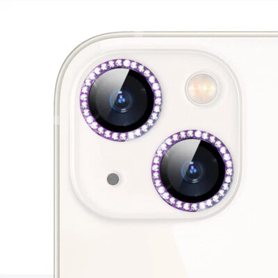 For iPhone 15 Tempered Glass Camera Lens Protector Bling Sparkle Rhinestone Ring - Image 1 of 4