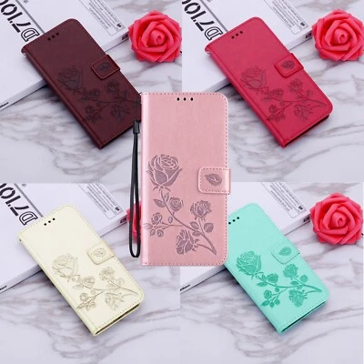 Rose Pattern Magnetic Flip Wallet Case For iPhone 14 15 16 Plus 13 12 11 Pro Max - Image 1 of 4