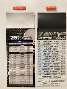 NFL 2025 INDIANAPOLIS COLTS MAGNET SCHEDULE DATES, TIMES & MONDAY GAMES - Picture 1 of 2