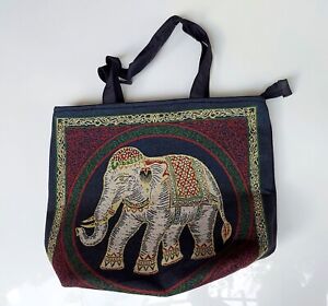 Large canvas elephant print shoulder bags for womens