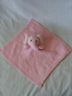 Modern Baby Security Blanket Pink Elephant Plush 12”x14” Knit Lovey
