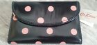Cath Kidston Black/Pink Spot Fold Out Purse/Wallet New