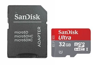 Karta pamięci SanDisk 32GB ULTRA Micro SD SDHC TF z adapterem SDSDQUA-032G Klasa 10 - Zdjęcie 1 z 5