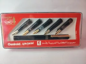 Juego de bolígrafos de escritura árabe Osmiroid chapados en oro de 22 quilates sellados - Imagen 1 de 15