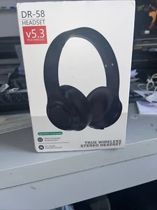 NEW True Wireless Stereo Headset Over Ear Headphones DR-58 v5.3 Black - Picture 1 of 4