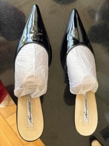 Brian Atwood Black Soft Leather stiletto mules, Size 41, US 10-10.5, worn once - Picture 1 of 10