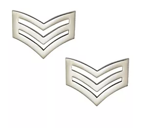 Police Sergeant Stripes Chevrons (METAL) Epaulettes Sgt Rank Officer Cop - Picture 1 of 1