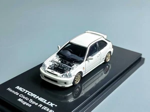 Modellino sportivo AL MH 1:64 bianco JDM Civic Type R EK9 Mugen pressofuso auto da collezione - Foto 1 di 14