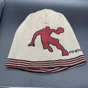 AND1 Beanie ~ Large Player ~ Tan & Red - Picture 1 of 9