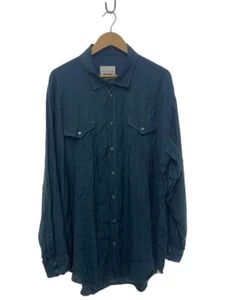 MYSTERIES Long Sleeve Shirt L Rayon Green Plain BSG231M104-0048 Dress Used - Picture 1 of 5