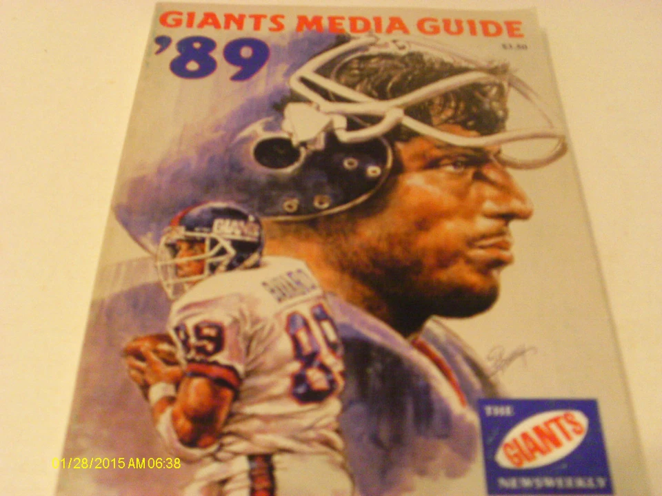 New York Giants 1989 Media Guide Bill Parcells Phil Simms Lawrence Taylor  Foto 1 de 1