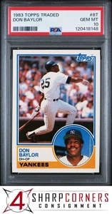 1983 TOPPS TRADED #8T DON BAYLOR YANKEES PSA 10 - Picture 1 of 2