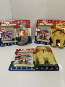 McDonald’s Ty Beanie Babies American Tri , 2000, Sealed 2 Liberty Bears - Picture 1 of 4