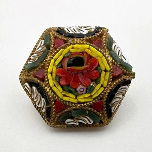 VINTAGE / ANTIQUE ITALIAN MICRO MOSAIC BROOCH - Picture 1 of 3