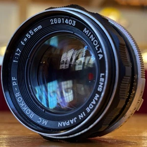 [AS IS] MINOLTA MC ROKKOR-PF 55mm f/1.7 Prime Lens From Japan - Picture 1 of 23