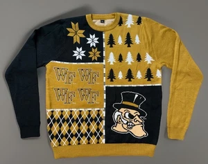 Wake Forest Pullover Herren XL schwarz gold Demon Deacons Fair Isle Weihnachtsbaum - Bild 1 von 15