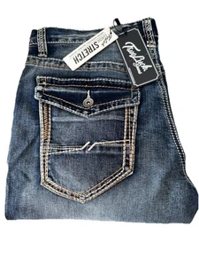 True Luck Classic Stretch Straight Jeans MEN Size 34x30 - Picture 1 of 6