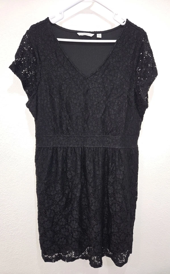 Vestido ISAAC MIZRAHI LIVE Negro Encaje Completamente Forrado, Para Mujer Talla Cintura elástica XL Foto 1 de 4