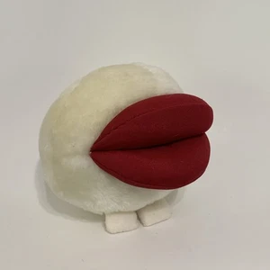 Coca Cola Coke 5" Plush Lips Furry White Ball Red Lips White Feet  Hard to Find - Picture 1 of 6
