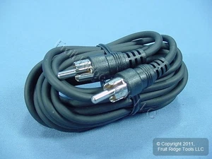 Leviton Black 12 Ft RCA Audio Speaker Cable Shielded C5452-12 - Picture 1 of 5