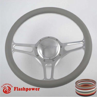 14'' Billet Steering Wheels Light Gray Half Wrap Replacement Grand AM LeMans GMC - Image 1 of 4